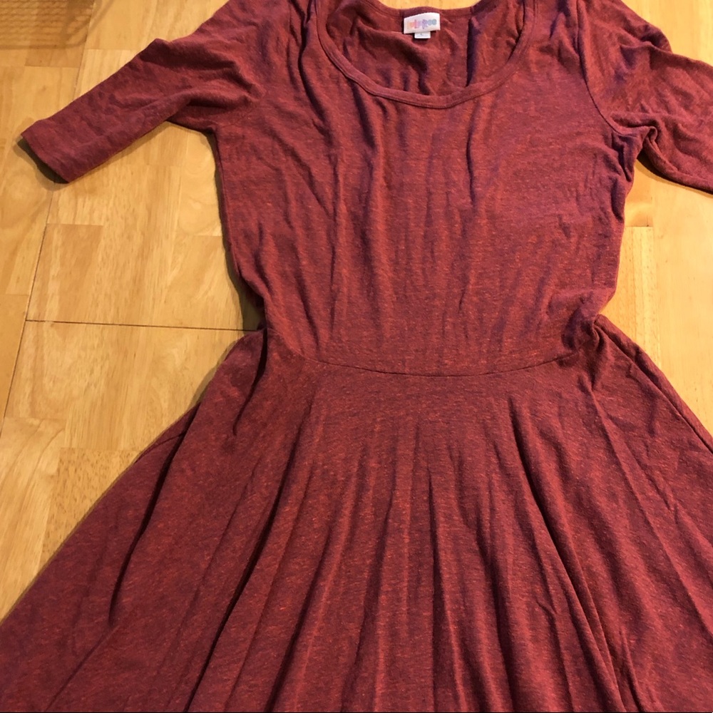 Lularoe large red Nicole dress